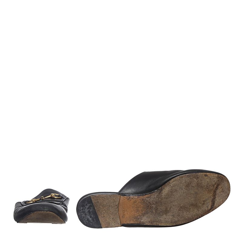 Mule-Gucci-Princetown-Couro-Preto