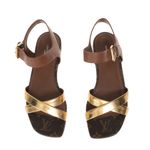 Sandalia-Louis-Vuitton-Rasteira-Dourado-e-Monograma