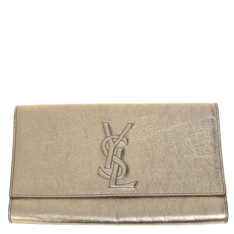 Bolsa-Saint-Laurent-Clutch-Dourada