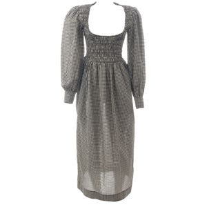 Vestido Ganni Xadrez Preto