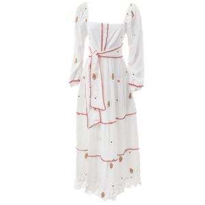 Vestido Amissima Longo Bordado Branco