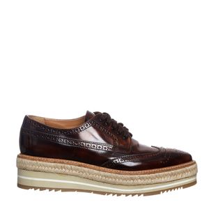 Sapato Prada Oxford Couro Marrom