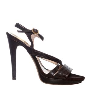Sandália Salvatore Ferragamo Couro e Camurça Marrom