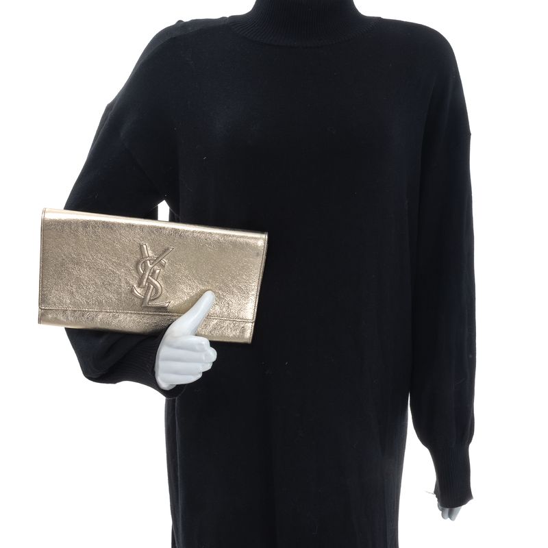 Bolsa-Saint-Laurent-Clutch-Dourada