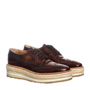 Sapato Prada Oxford Couro Marrom