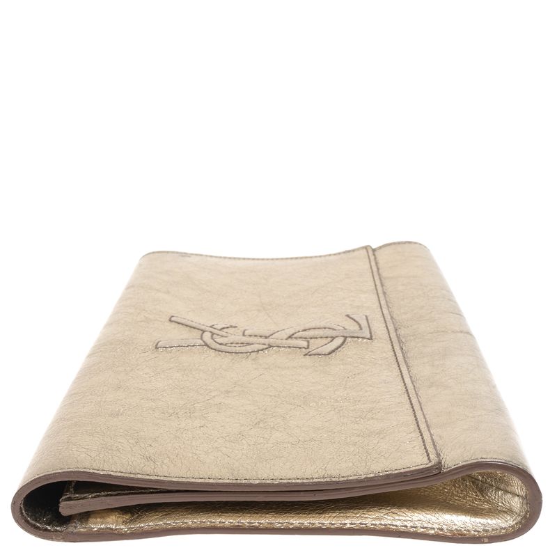 Bolsa-Saint-Laurent-Clutch-Dourada