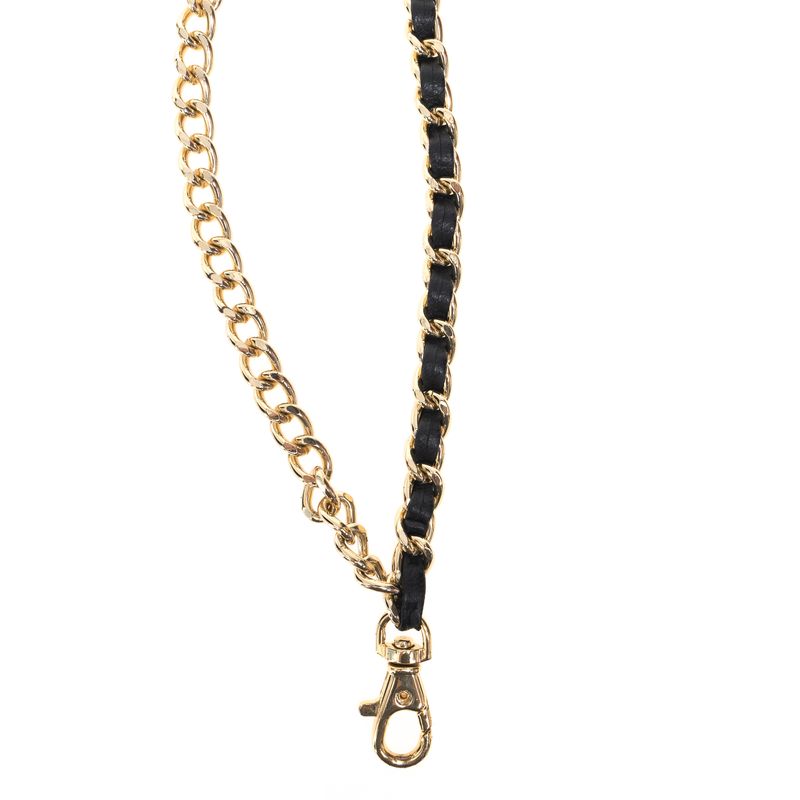 Cinto-Tory-Burch-Corrente-com-Couro-Preto