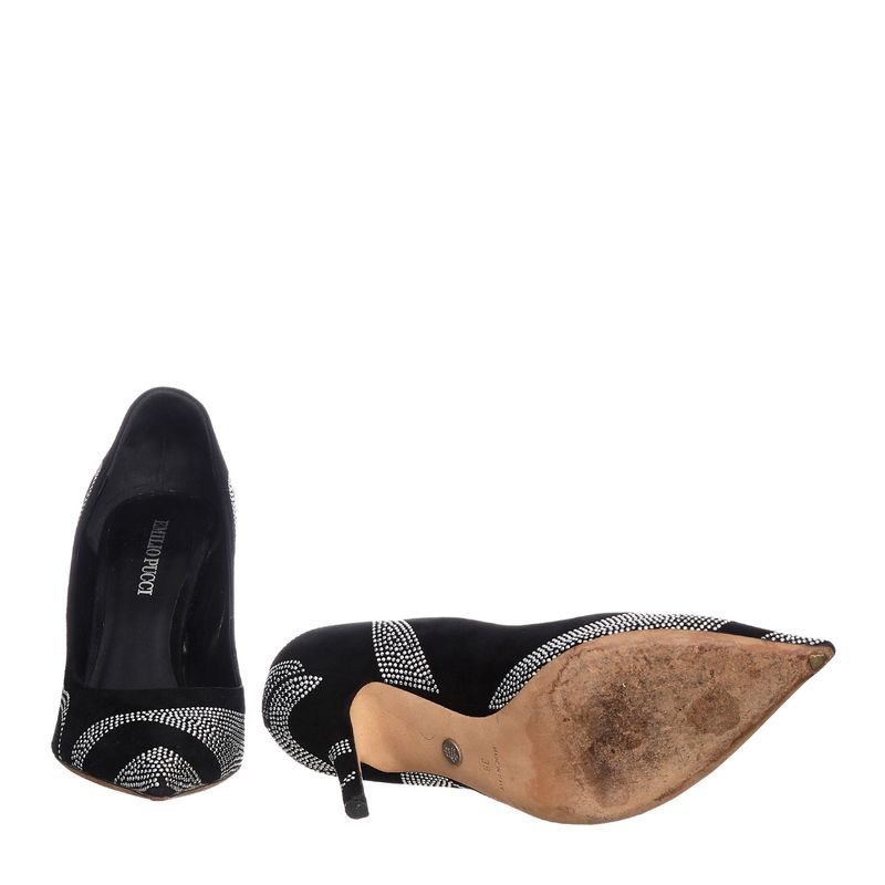 Sapato-Emilio-Pucci-Scarpin-Camurca-Preto