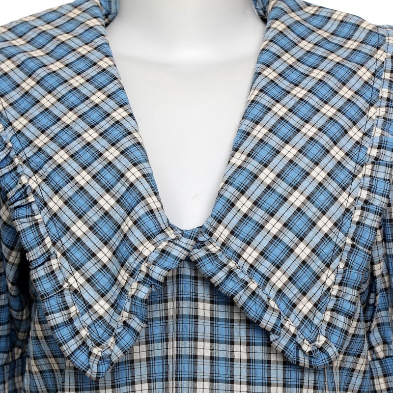 Blusa-Ganni-Xadrez-Azul