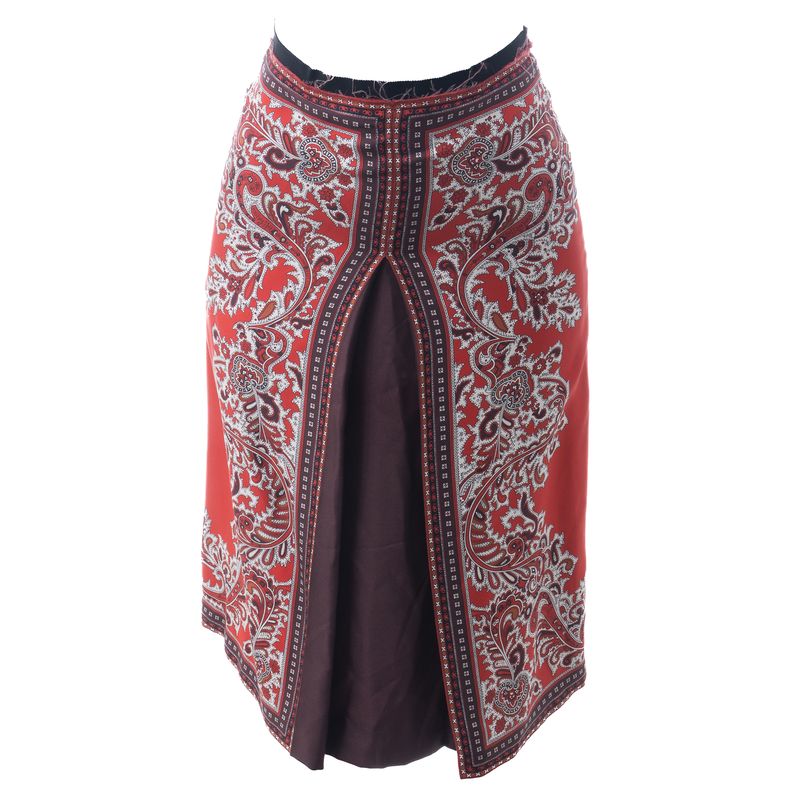 Saia-Alexander-McQueen-Seda-Vermelha