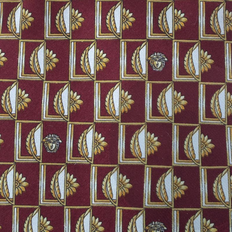 Gravata-Versace-Vintage-Estampada-Bordo