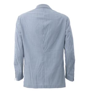 Blazer Ermenegildo Zegna Listrado Branco e Azul