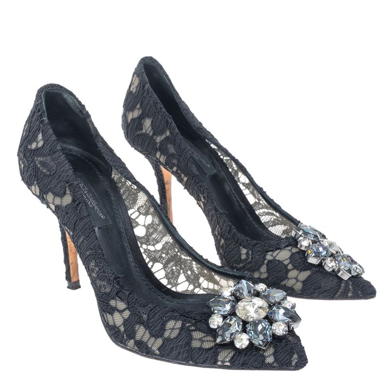 Scarpin-Dolce---Gabbana-em-Renda-Preto