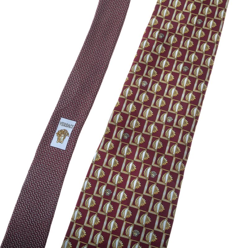 Gravata-Versace-Vintage-Estampada-Bordo