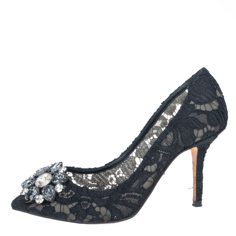 Scarpin-Dolce---Gabbana-em-Renda-Preto