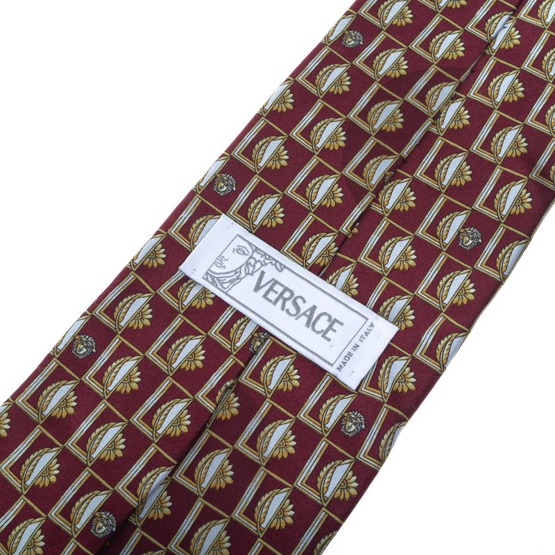Gravata-Versace-Vintage-Estampada-Bordo