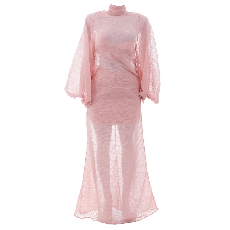 Vestido-Paula-Raia-Longo-Plissado-Rosa