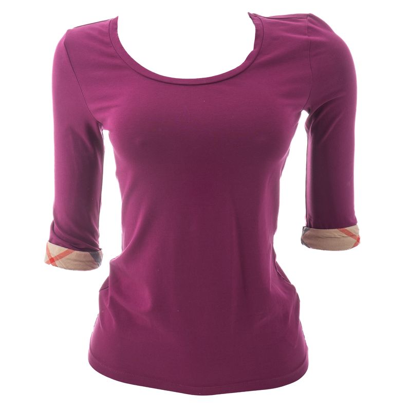 Camiseta-Burberry-Manga-3-4-Roxa