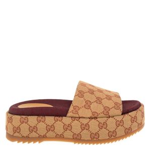 Sandália Gucci Slide Plataforma Monograma