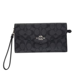 Bolsa Coach Clutch Envelope Monograma Cinza