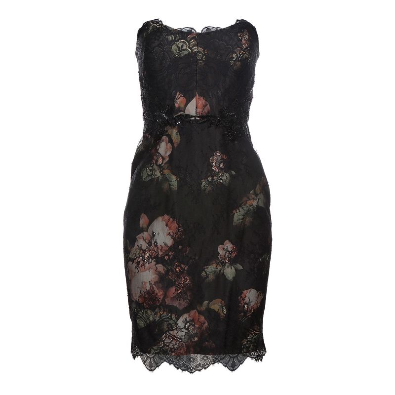 Vestido-Marchesa-Notte-Sem-Alca-Floral-Preto-Bordado-