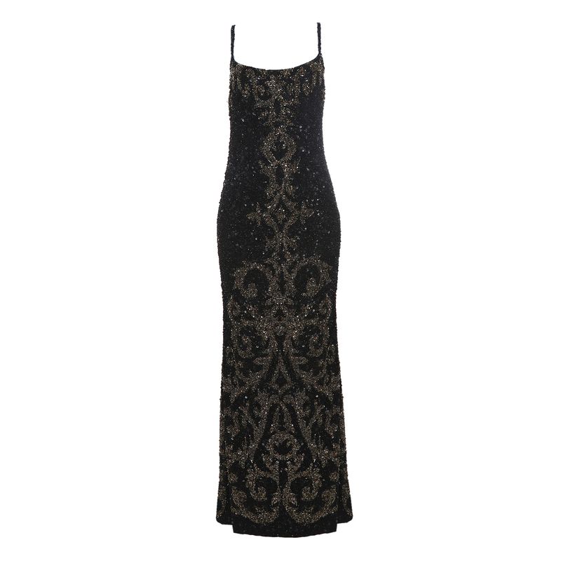 Vestido-Bordado-Preto-e-Dourado-
