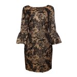 Vestido-Jacquard-Dourado-