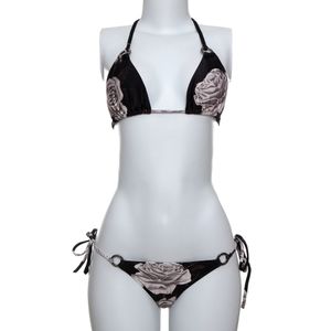Biquini Andrea Bogosian Floral Preto