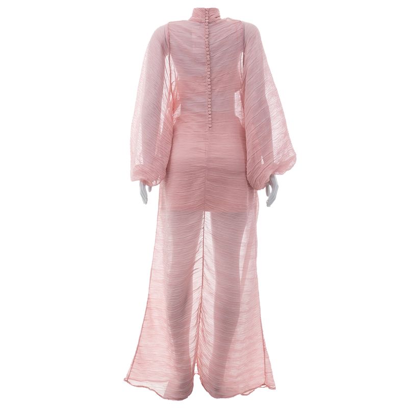 Vestido-Paula-Raia-Longo-Plissado-Rosa