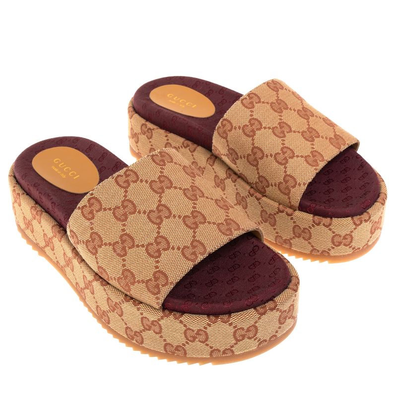 Sandalia-Gucci-Slide-Plataforma-Monograma