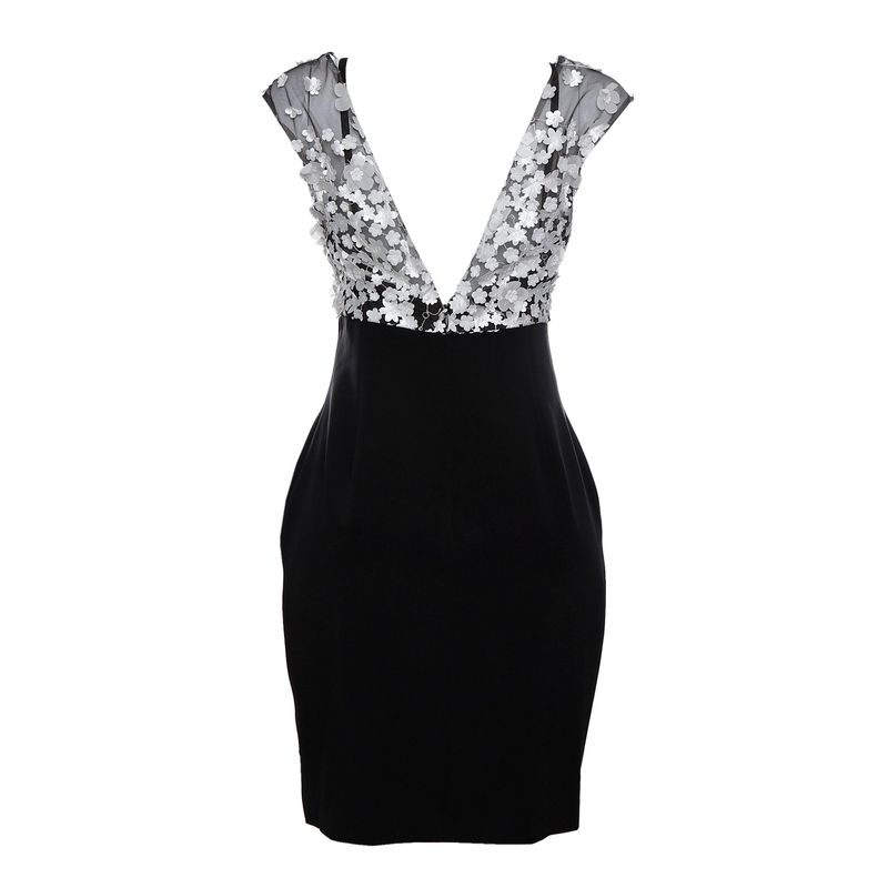 Vestido-Marchesa-Notte-Bordado-Flores-Brancas-Preto-