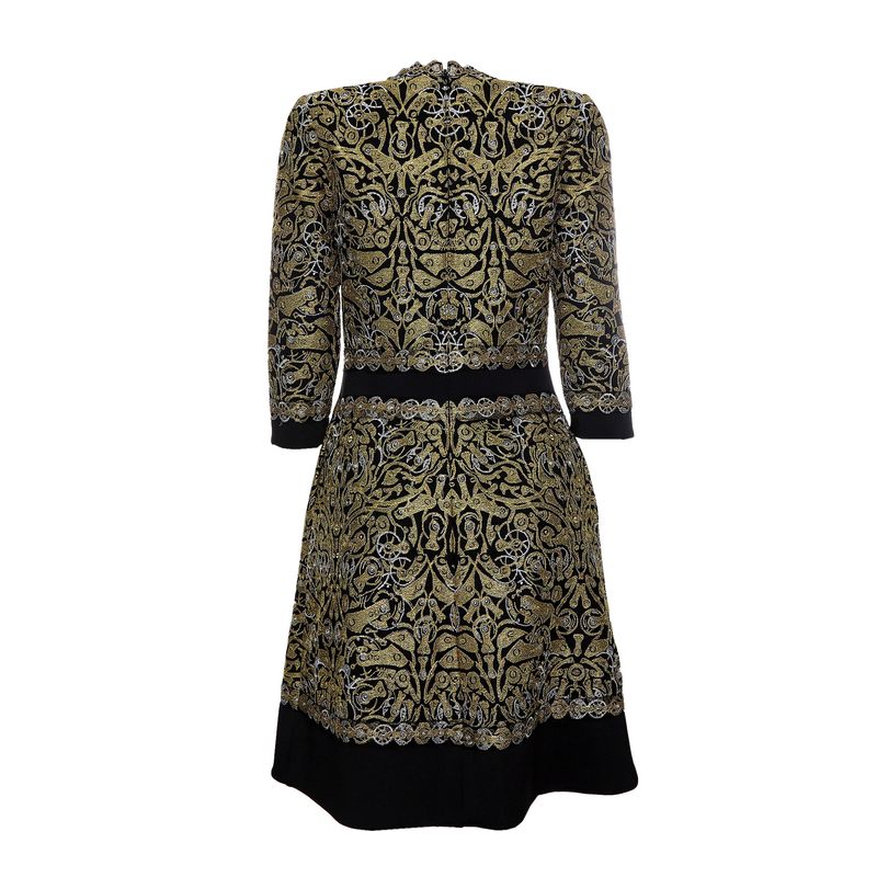 Vestido-Bordado-Dourado-Preto-