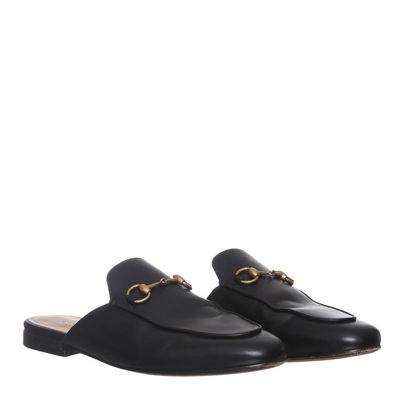 Sapato-Gucci-Mule-Princetown-Couro-Preto