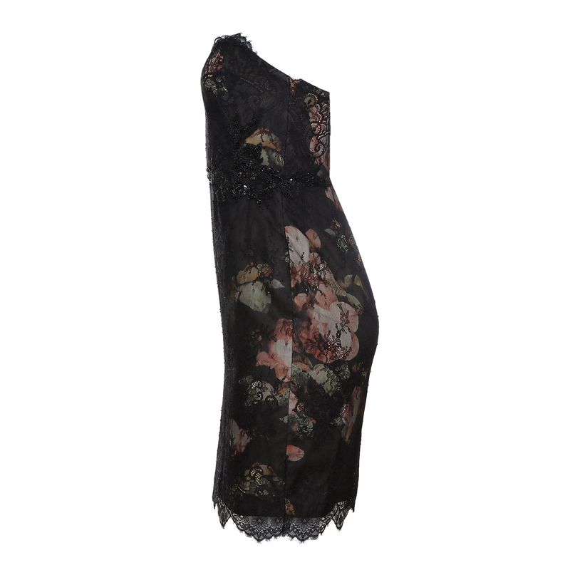 Vestido-Marchesa-Notte-Sem-Alca-Floral-Preto-Bordado-