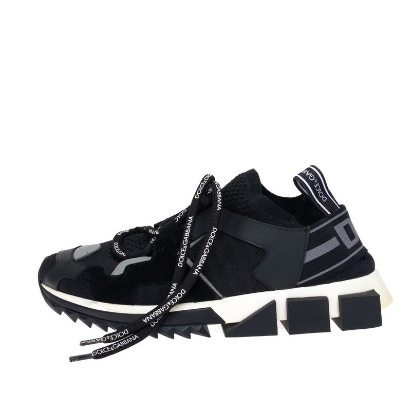 Tenis-Dolce---Gabbana-Tecido-e-Couro-Preto-