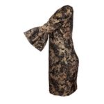 Vestido-Jacquard-Dourado-