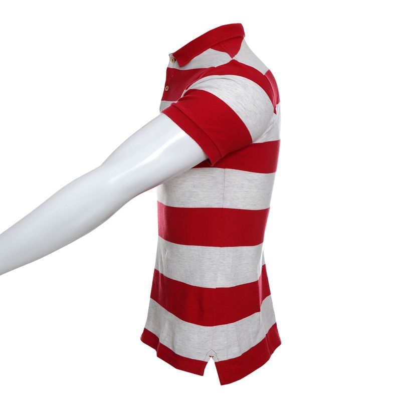 Blusa-Polo-Lacoste-Infantil-Listrada-Vermelha