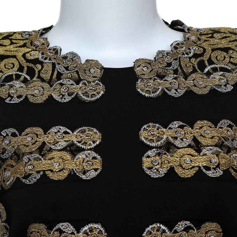 Vestido-Bordado-Dourado-Preto-