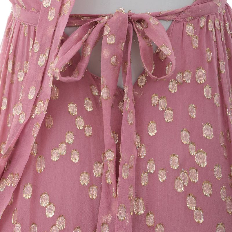 Vestido-Renata-Campos-Rosa-com-Bolinhas-Douradas