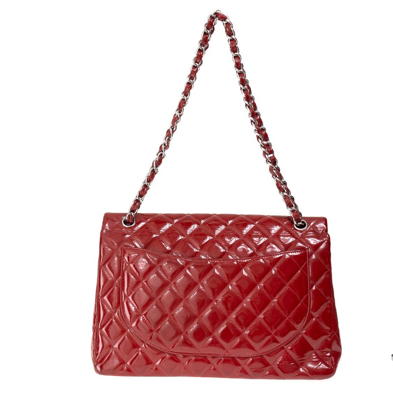 Bolsa-Chanel-Double-Flap-Jumbo-Verniz-Vinho