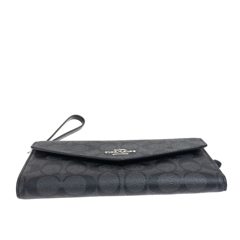 Bolsa-Coach-Clutch-Envelope-Monograma-Cinza