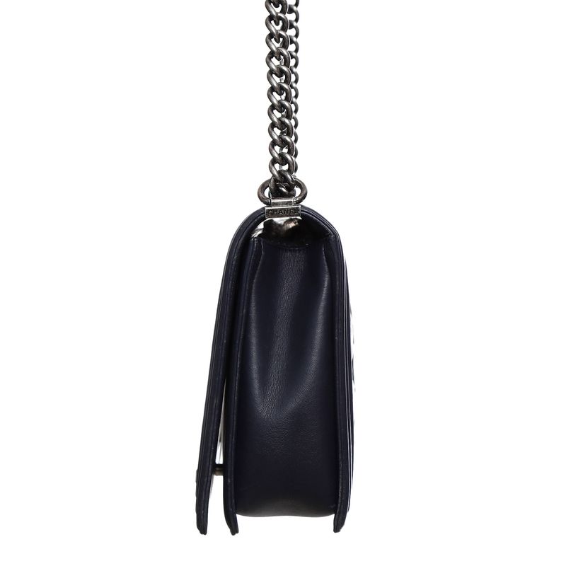 Bolsa-Chanel-Boy-Grande-Couro-Azul-Marinho