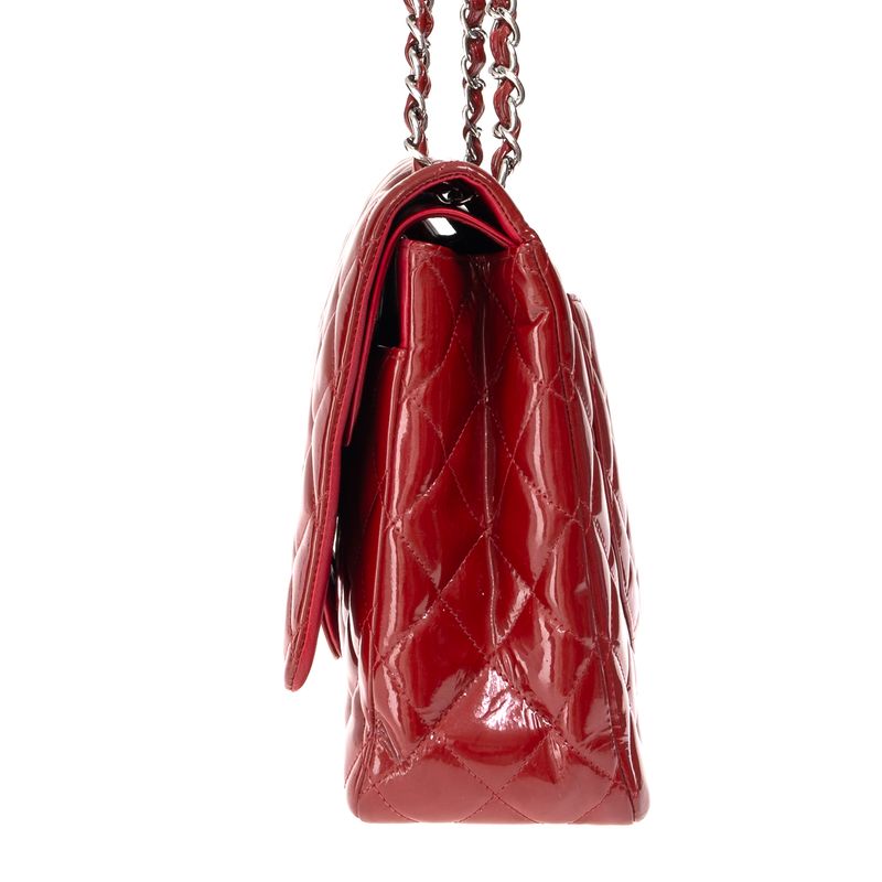 Bolsa-Chanel-Double-Flap-Jumbo-Verniz-Vinho