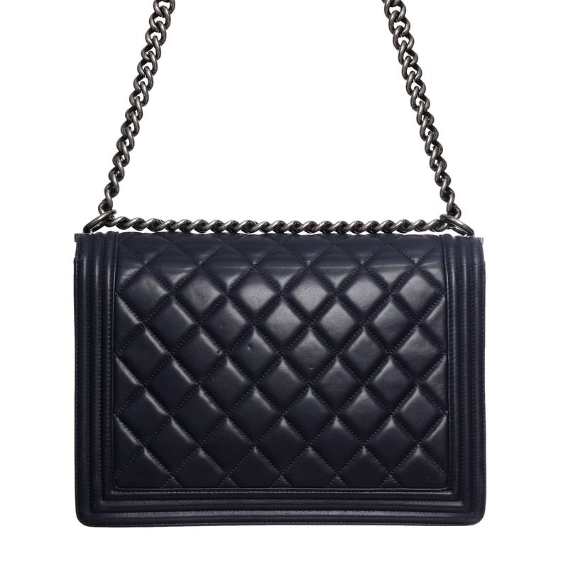 Bolsa-Chanel-Boy-Grande-Couro-Azul-Marinho