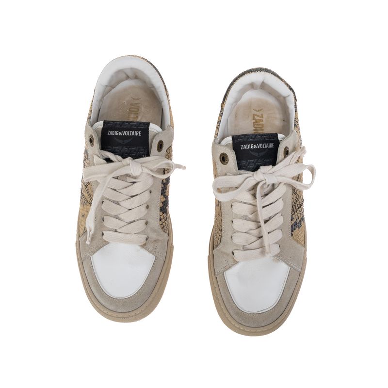Tenis-Zadig---Voltaire-em-Couro-Exotico-e-Camurca-