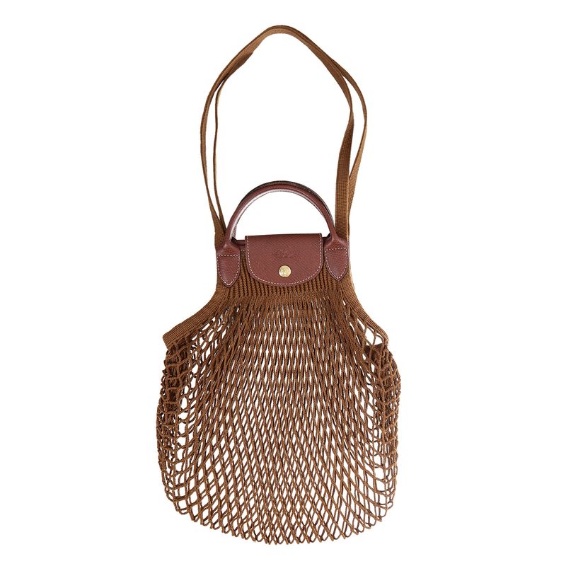 Bolsa-Longchamp-Le-Pliage-Mesh-Caramelo