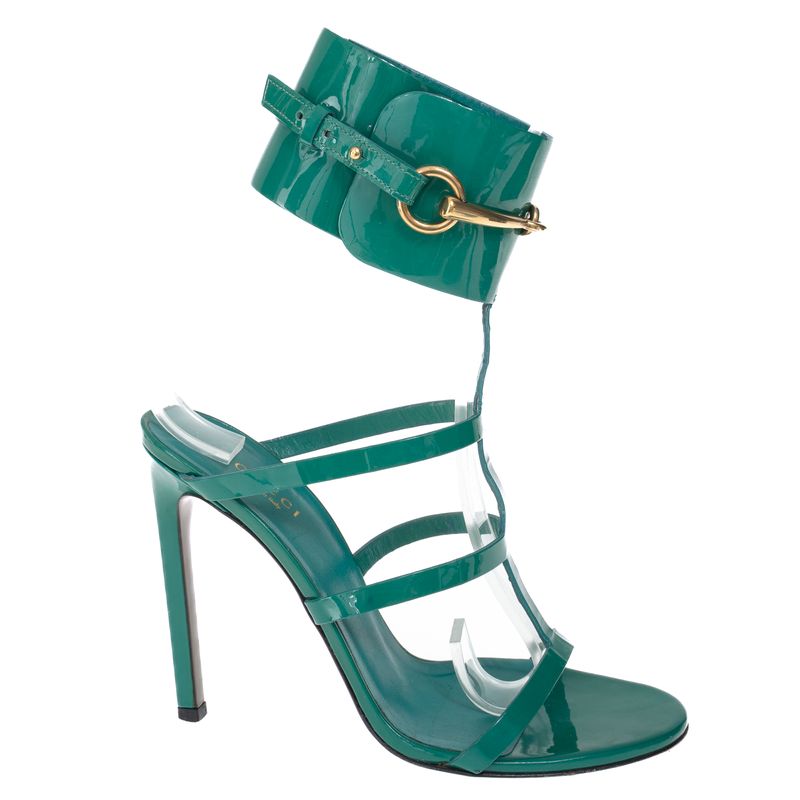 Sandalia-Gucci-Ursula-Tornozeleira-Horsebit-Verde