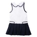Vestido-Jacadi-Paris-Plissado-Marinho-e-Branco