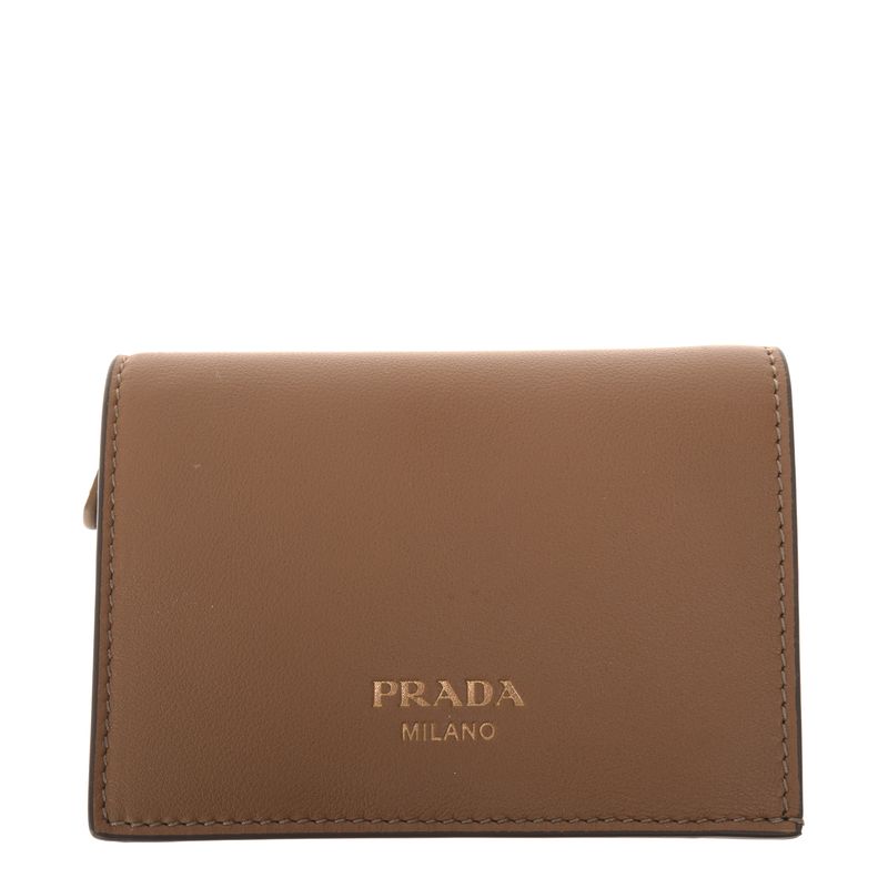 Carteira-Prada-Pequena-em-Couro-Bege