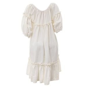 Vestido Lucila Pena Bombom Curto Creme